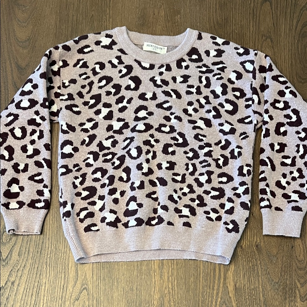 Leopard Print Sweater - Cream and Brown, NWOT